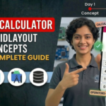 Develop a simple calculator which uses grid layout and GUI concepts